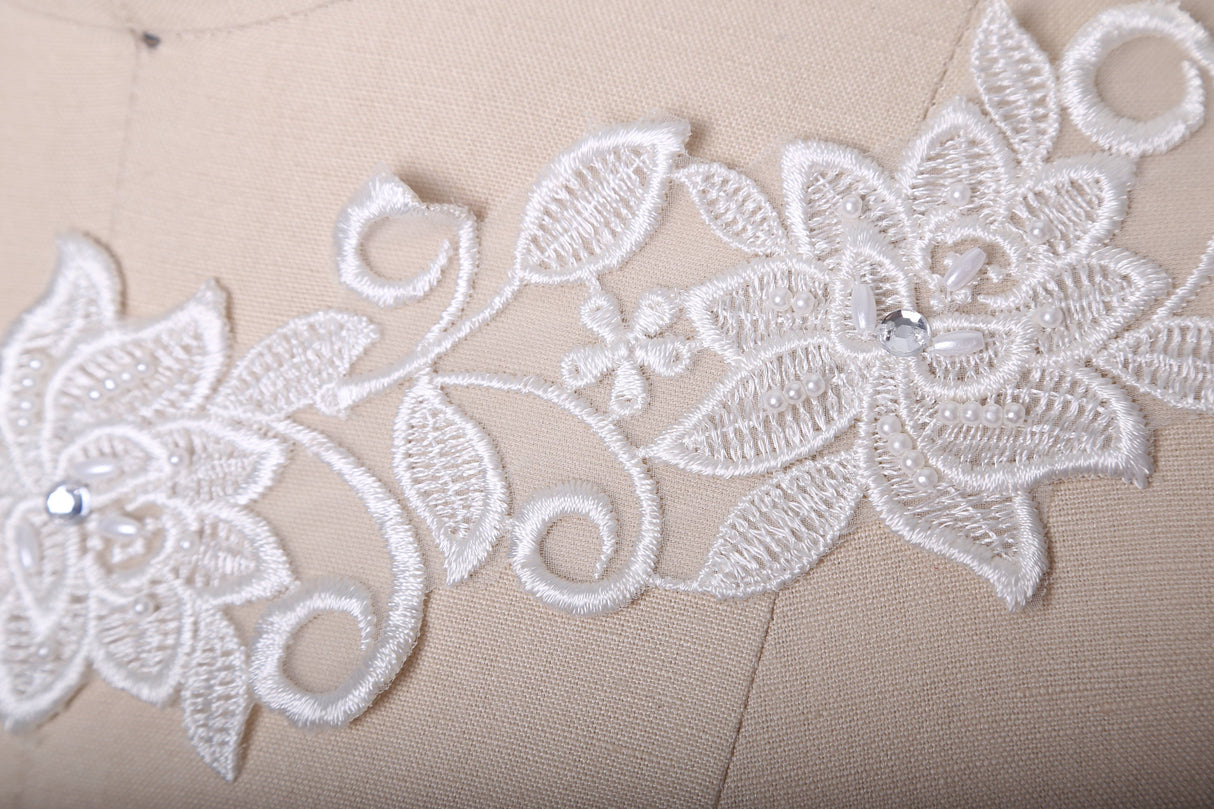 Beaded Floral Bridal Lace Trim
