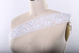 Bridal Lace Trim White Embroidery Flower Chiffon