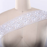 Bridal Lace Trim White Embroidery Flower Chiffon