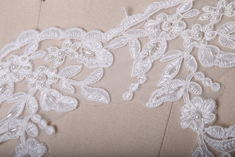 Beaded Bridal Lace Trim 5 Inch