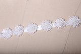 3D Flower Satin Ribbon Trim White Ivory
