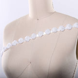 3D Flower Satin Ribbon Trim White Ivory