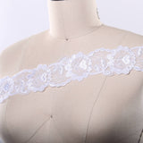 Beaded Bridal Lace Trim White Floral Chiffon