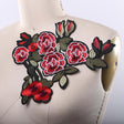 Flower Applique Red Black Iron-On