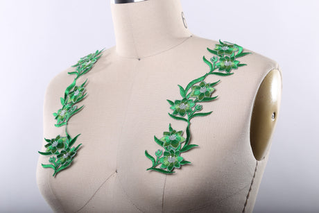 Flower Applique Iron-On Green