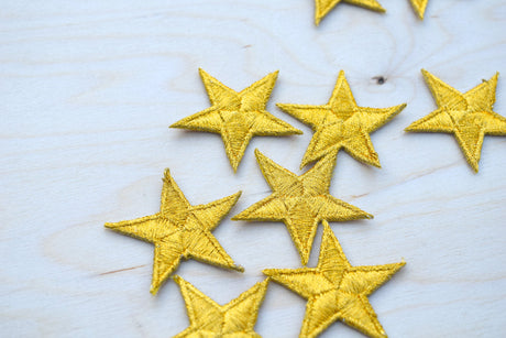 Embroidery Star Patch Red Gold