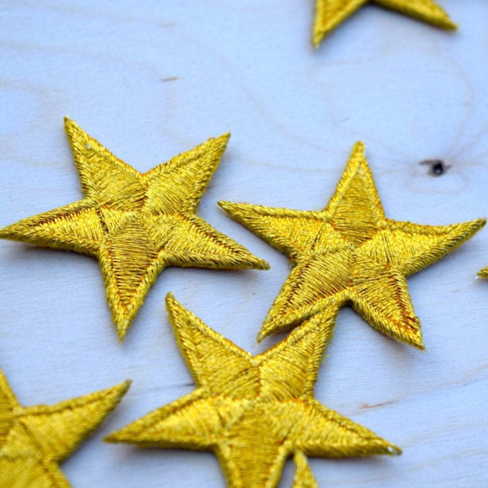 Embroidery Star Patch Red Gold