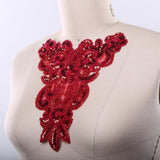Pearl Sequin Neckline Applique