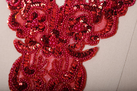Pearl Sequin Neckline Applique