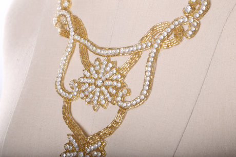 Rhinestone Iron-On Collar Applique