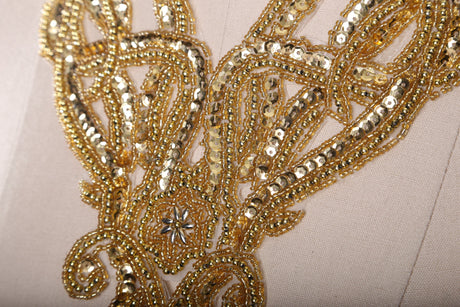 Sequined Beaded Neckline Applique