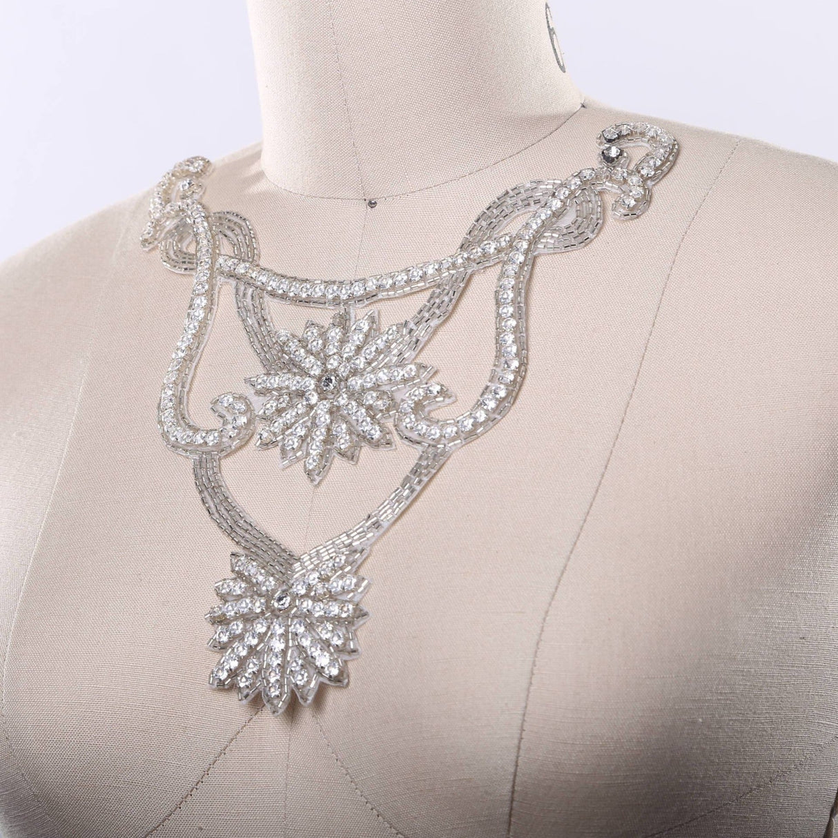 Rhinestone Iron-On Collar Applique