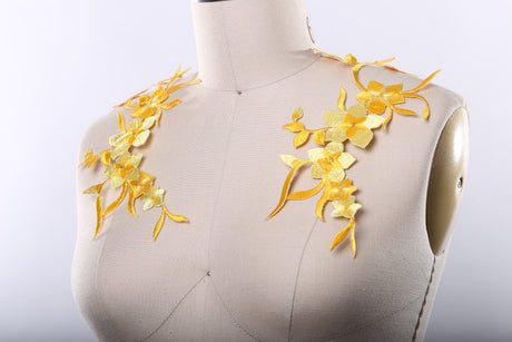 Iron-On Yellow Flower Patches