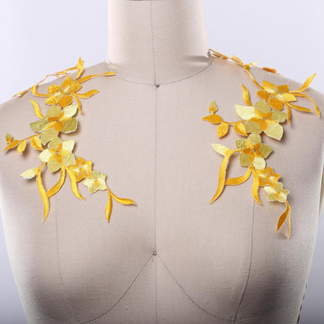 Iron-On Yellow Flower Patches