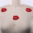 Sequin Lip Iron-On Patches Red