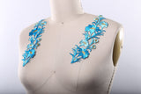 Flower Applique Electric Blue Embroidery