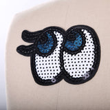 Sequined Blue Eye Patch Iron-On