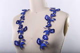 Flower Patch Royal Blue Embroidered Iron-On Applique