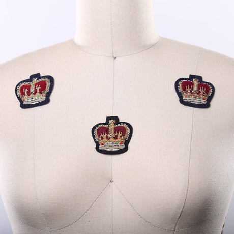 Crown Patch Burgundy Velvet