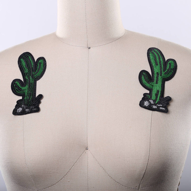 Sequin Cactus Patch Green Iron-On