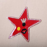 Star Patch Red Faux Leather Rhinestone Border