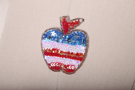 Sequin USA Apple Patch Iron-On