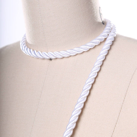 Satin Cord Rope Trim White 7mm