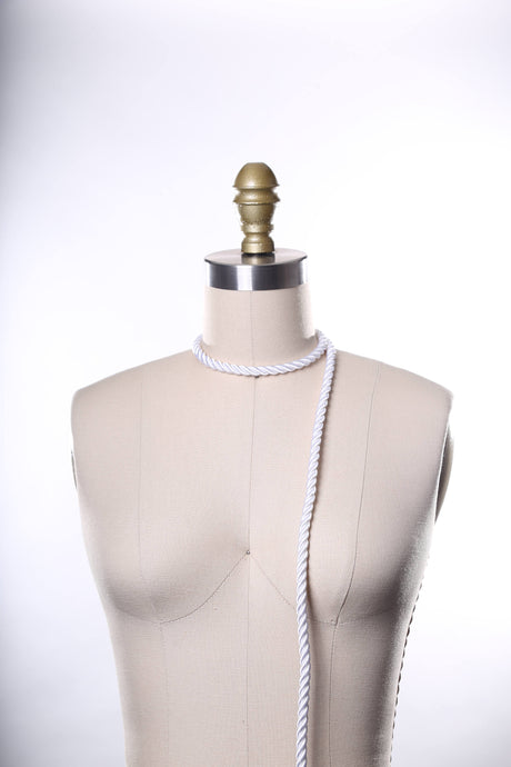 Satin Cord Rope Trim White 7mm