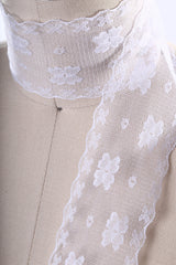 Lace Trim White Polyester Flower Circle
