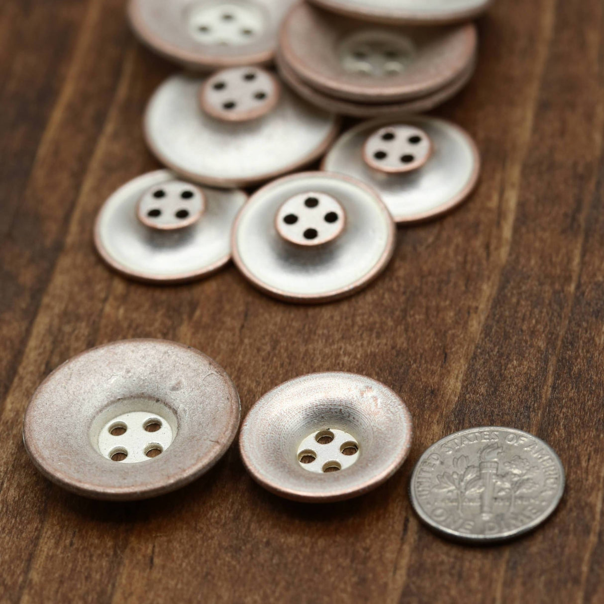 Metal Bronze Four-Hole Button