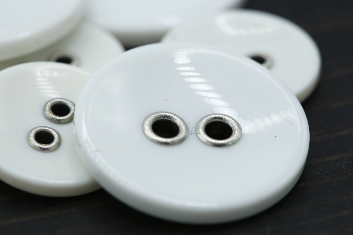Plastic Two-Hole Button White