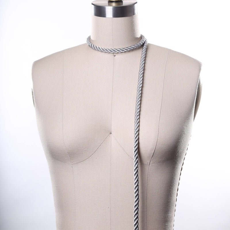 Satin Cord Rope Trim Light Grey 1/4"