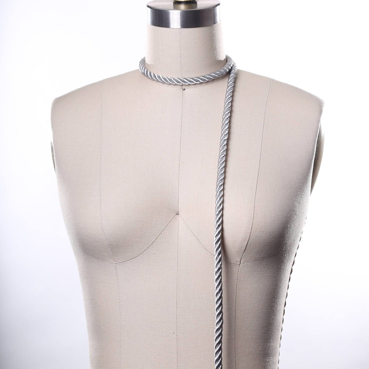 Satin Cord Rope Trim Light Grey 1/4"