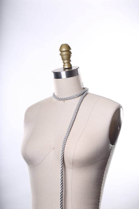 Satin Cord Rope Trim Light Grey 1/4"