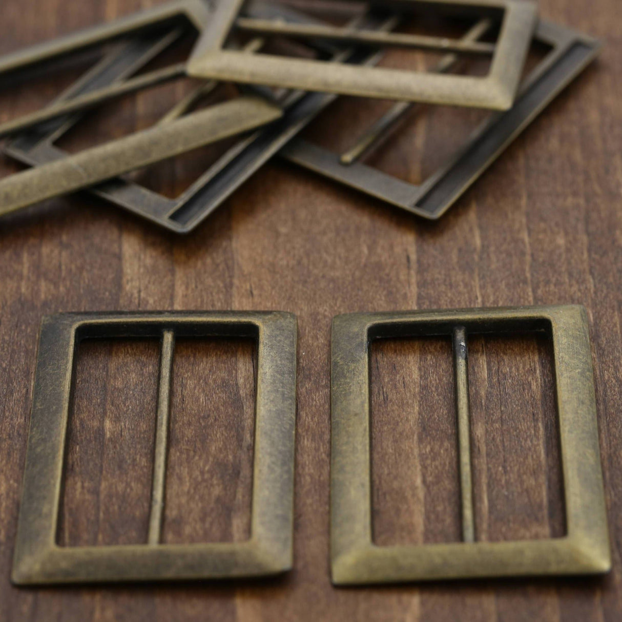 Metal Bronze Buckle Slider 2.5"