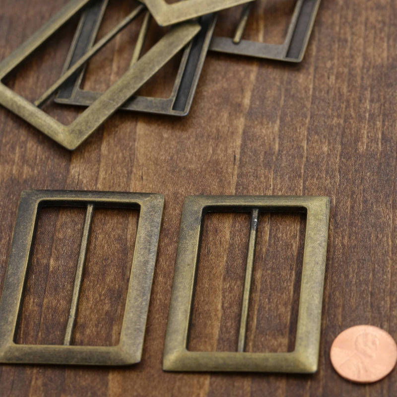 Metal Bronze Buckle Slider 2.5"