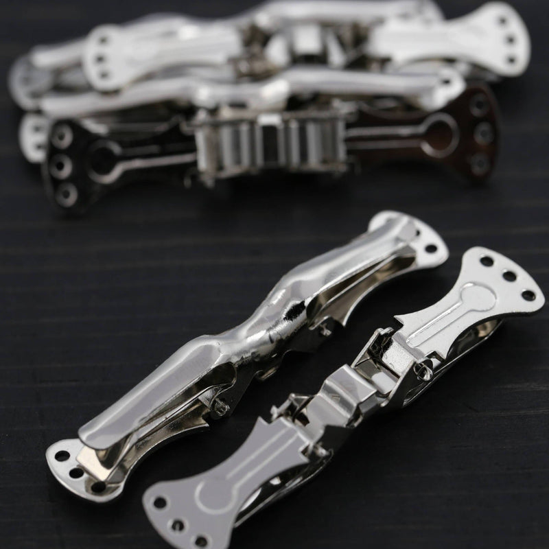 Bow Tie Clips Metal Silver 2.75in