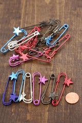 Decorative Star Safety Pins 2-Piece