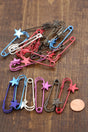 Decorative Star Safety Pins 2-Piece