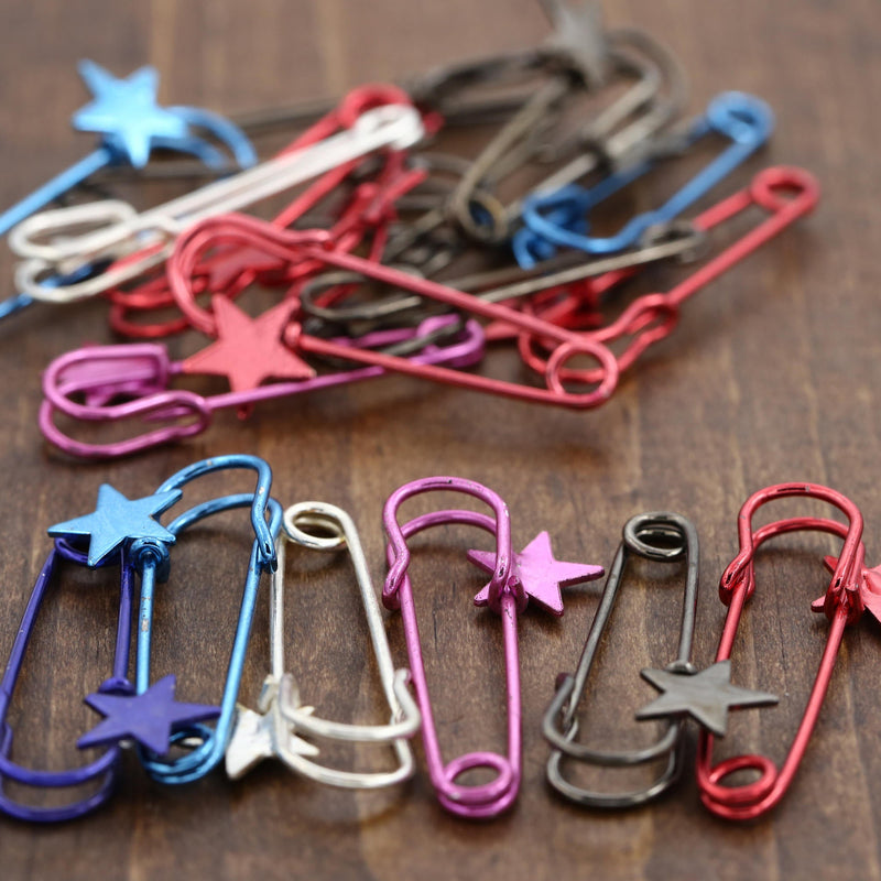 Decorative Star Safety Pins 2-Piece