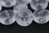 Sew-On Clear Frosted Plastic Button 12mm