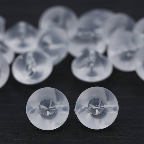 Sew-On Clear Frosted Plastic Button 12mm