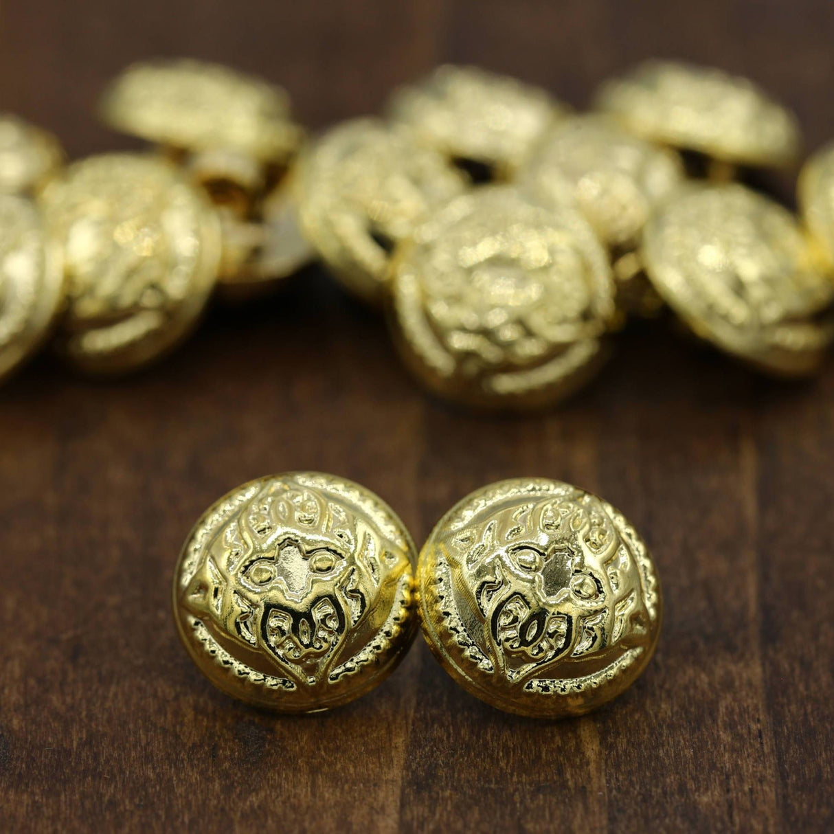 Gold Plastic Shank Button 15mm