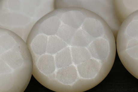 Plastic Shank Button Off White Fish Scales