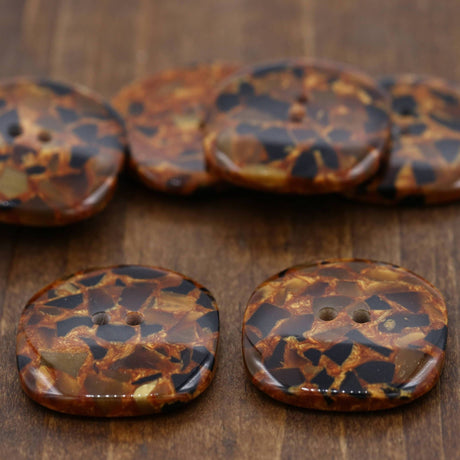 Brown Tortoise Effect Jacket Button 4-Pack
