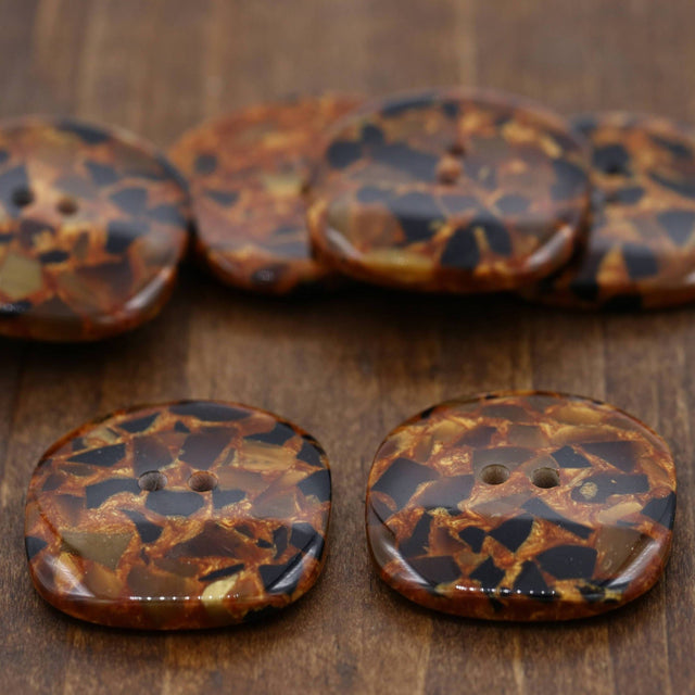 Brown Tortoise Effect Jacket Button 4-Pack