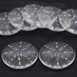 Plastic Button Clear Gold Etching Star 60L