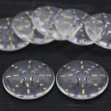 Plastic Button Clear Gold Etching Star 60L