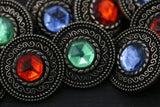 Gemstone Shank Button Gunmetal Acrylic