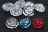 Rose Design Shank Button Clear 27mm